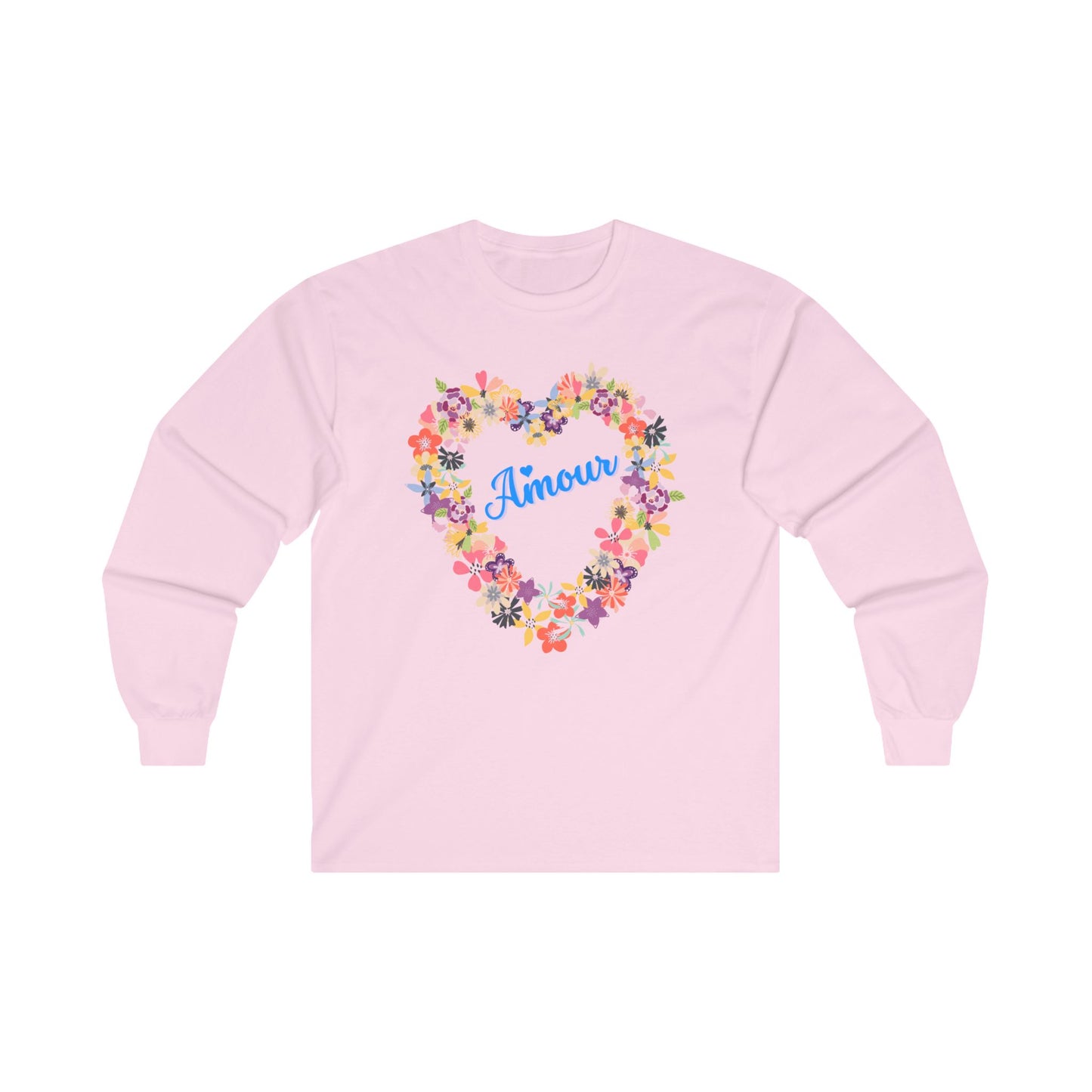 Amour with Flower Heart - Long Sleeve Tee