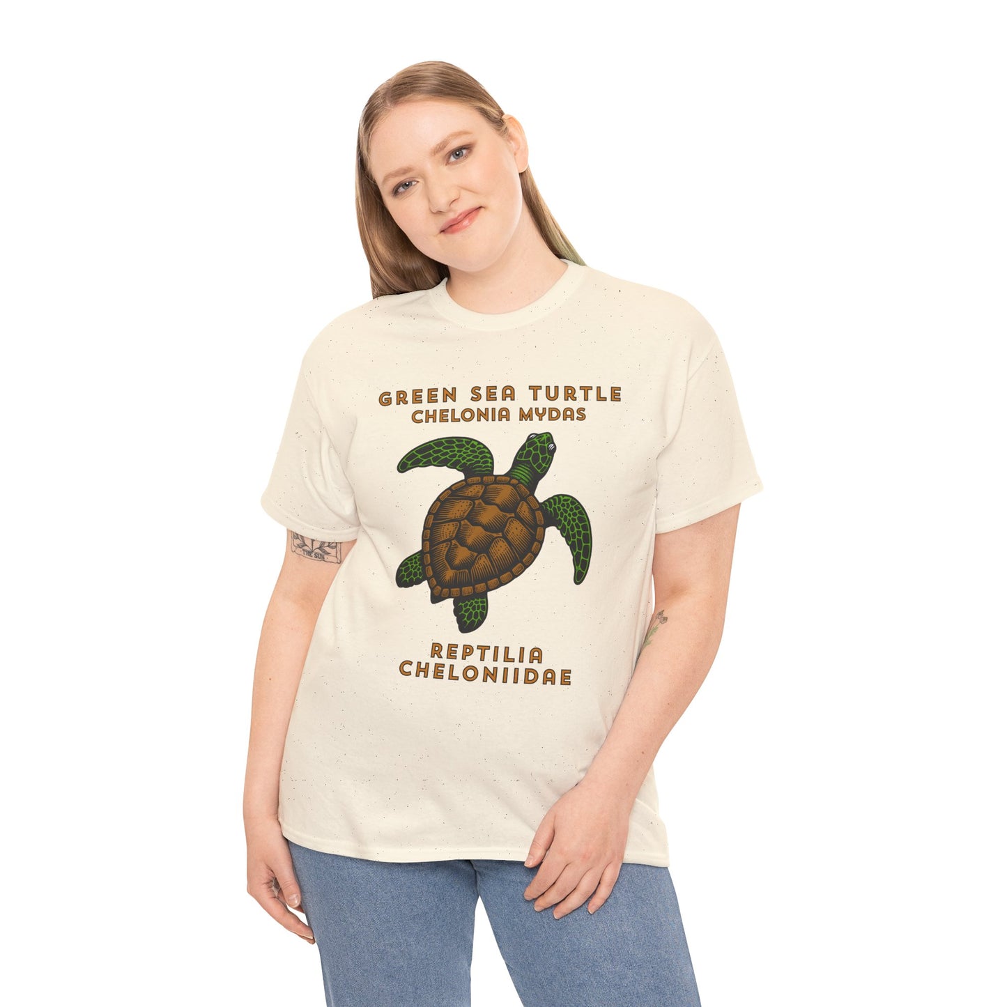 Green Sea Turtle with Scientific Names T-shirt