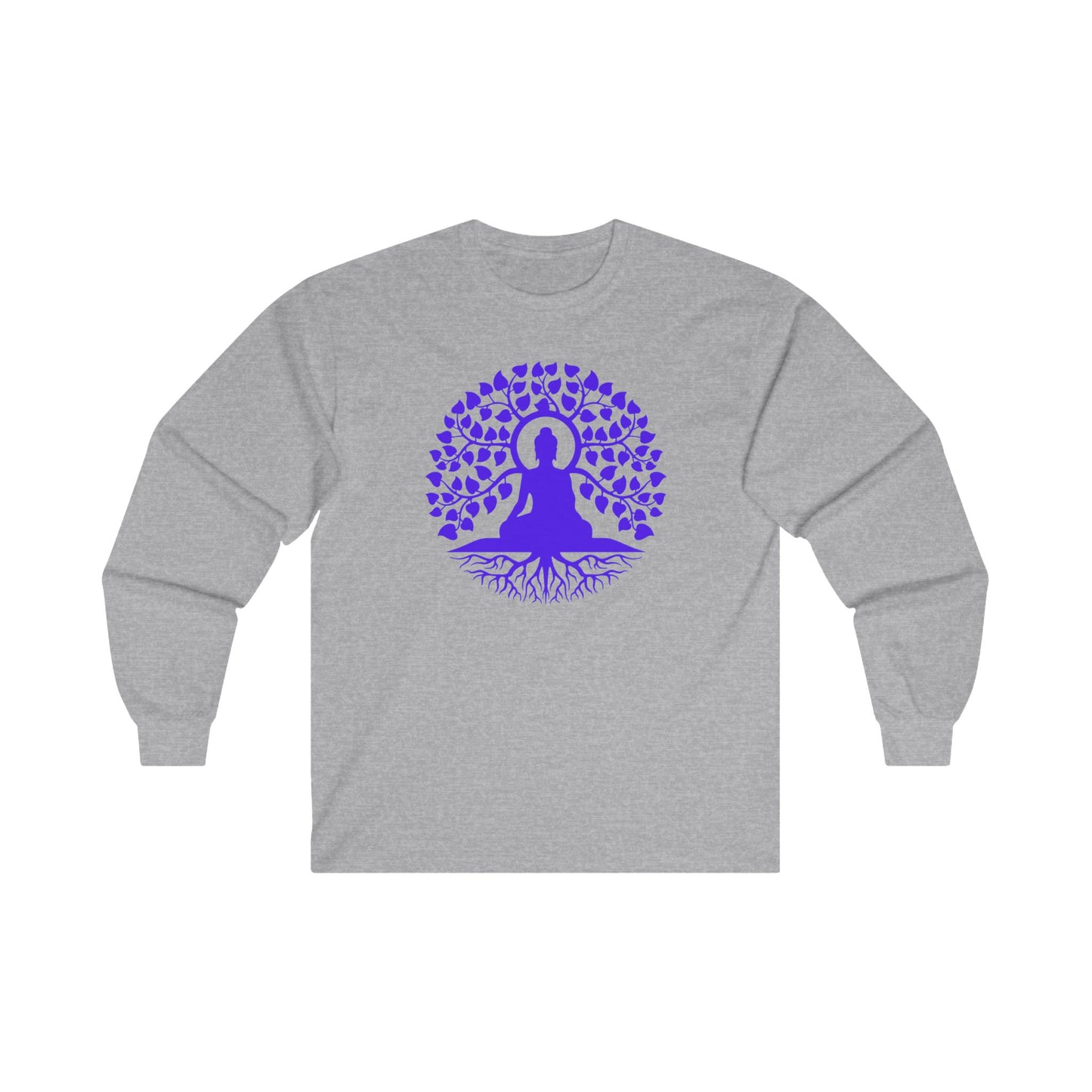 Buddha meditating under Bodhi Tree - Long Sleeve Tee