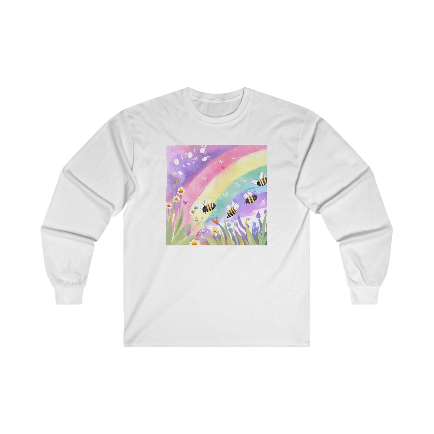 Bumblebees in Garden v3 - Long Sleeve Tee