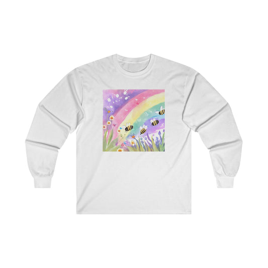 Bumblebees in Garden v3 - Long Sleeve Tee