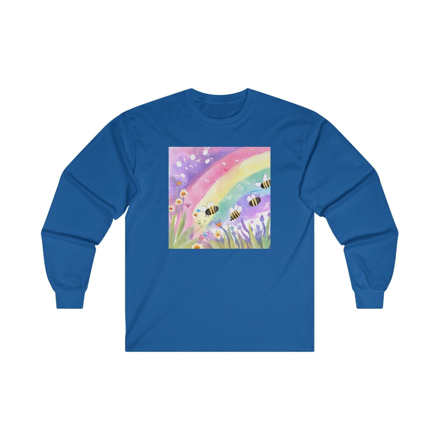 Bumblebees in Garden v3 - Long Sleeve Tee