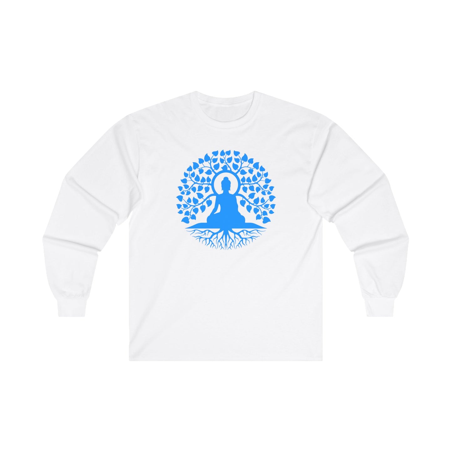 Buddha meditating under Bodhi Tree - Long Sleeve Tee