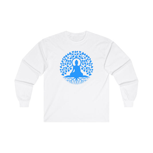 Buddha meditating under Bodhi Tree - Long Sleeve Tee