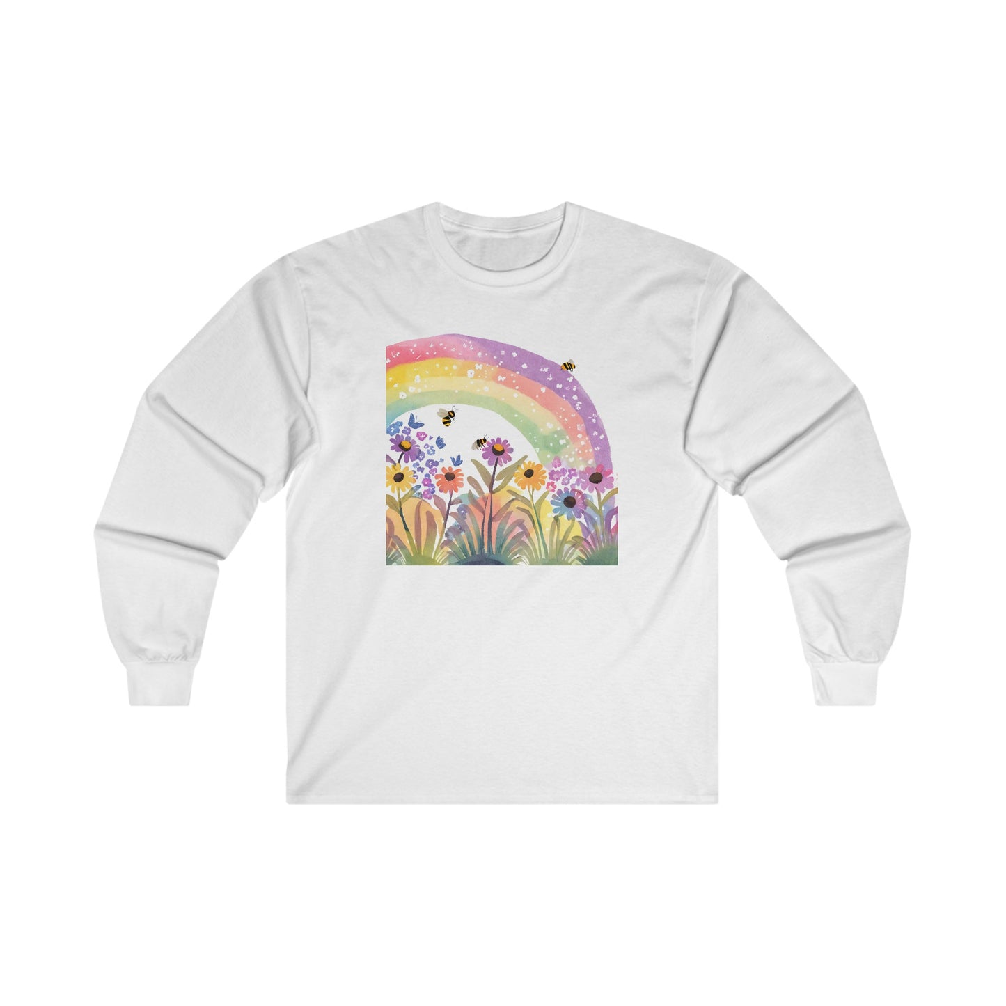 Bumblebees in Garden v2 - Long Sleeve Tee