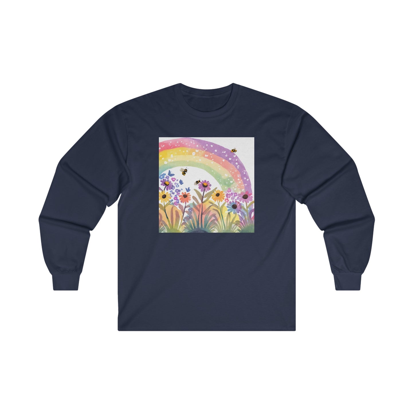 Bumblebees in Garden v2 - Long Sleeve Tee