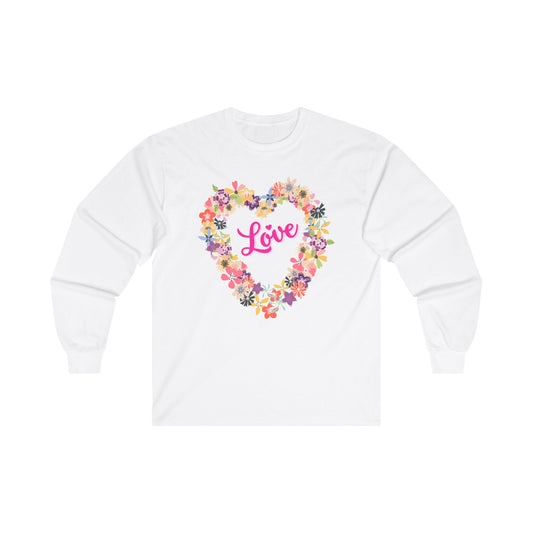 Love with Flower Heart - Long Sleeve Tee