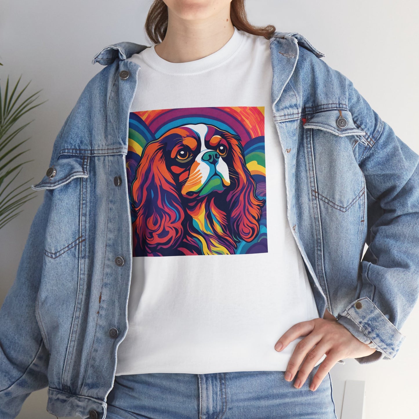 Psychedelic Cavalier King Charles Spaniel T-shirt