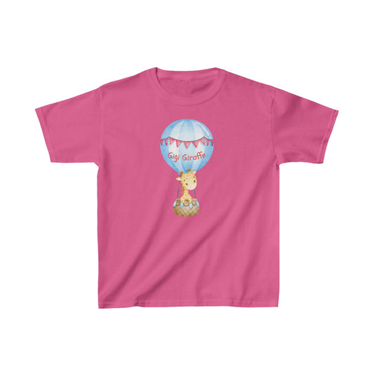 Adorable Gigi Giraffe in Balloon - Kids Heavy Cotton™ Tee