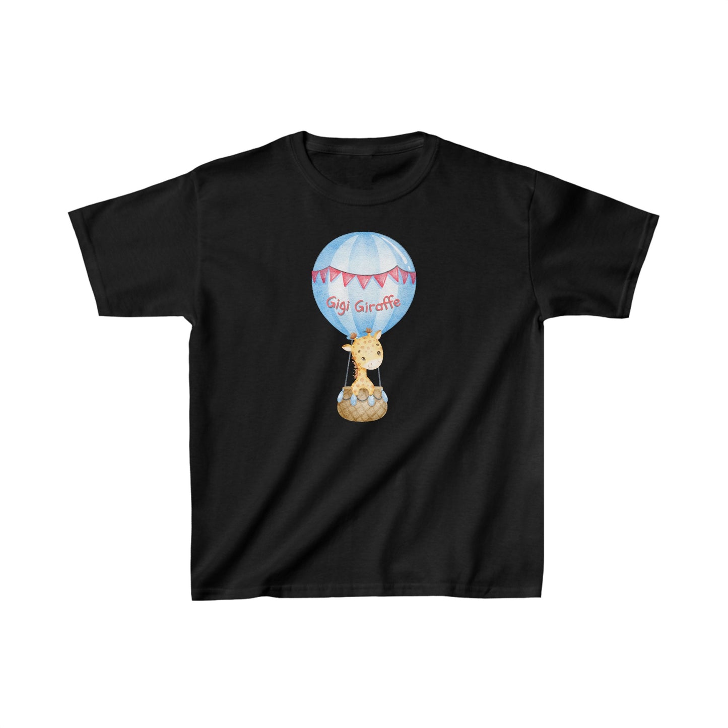 Adorable Gigi Giraffe in Balloon - Kids Heavy Cotton™ Tee