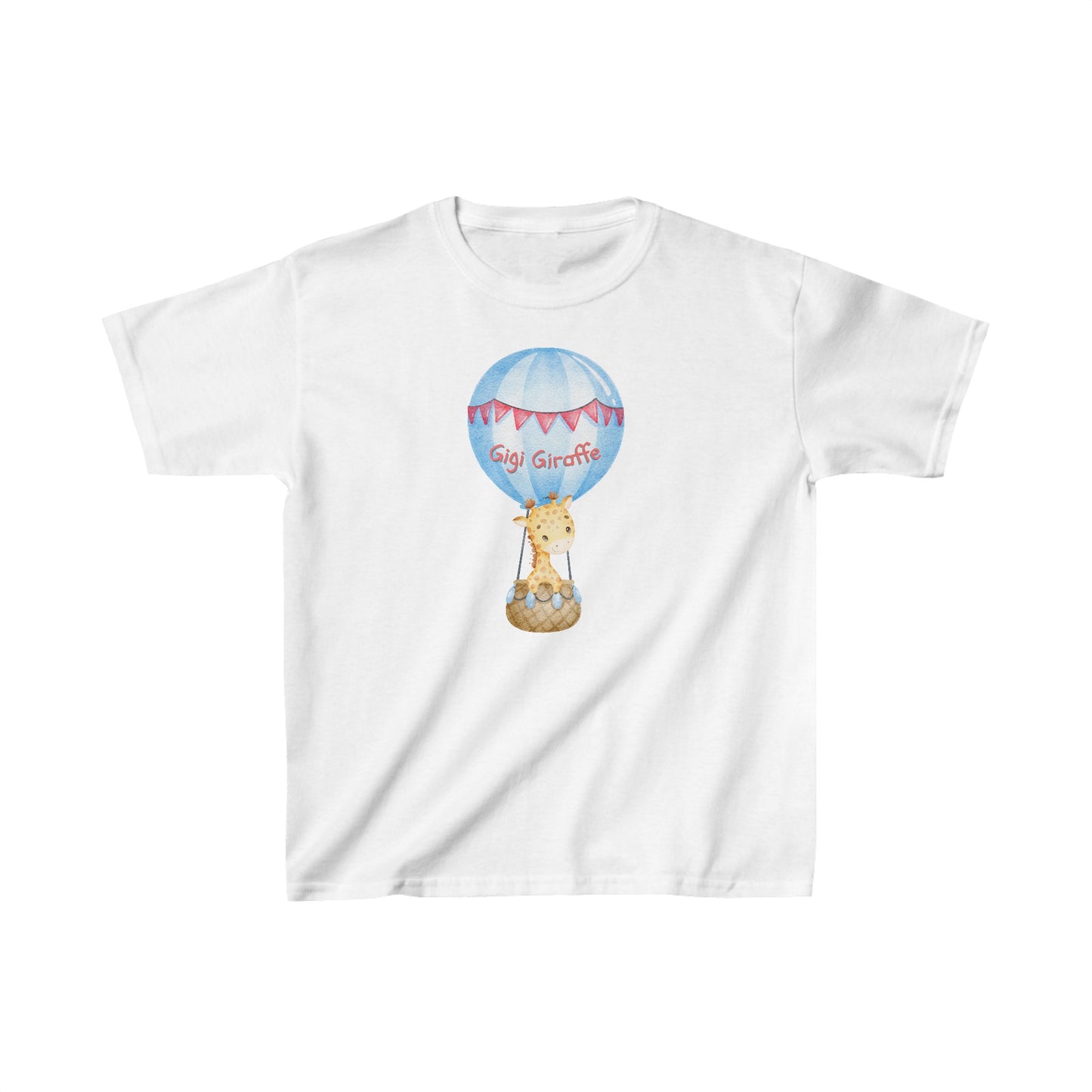 Adorable Gigi Giraffe in Balloon - Kids Heavy Cotton™ Tee