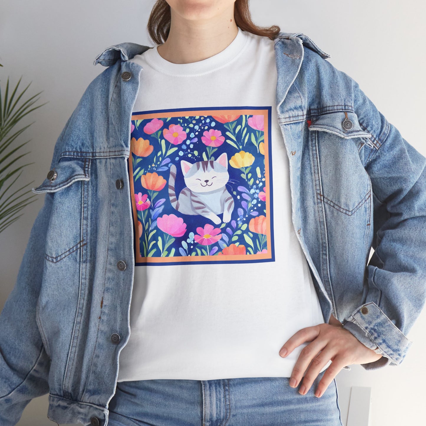 Happy Cat in Garden T-shirt