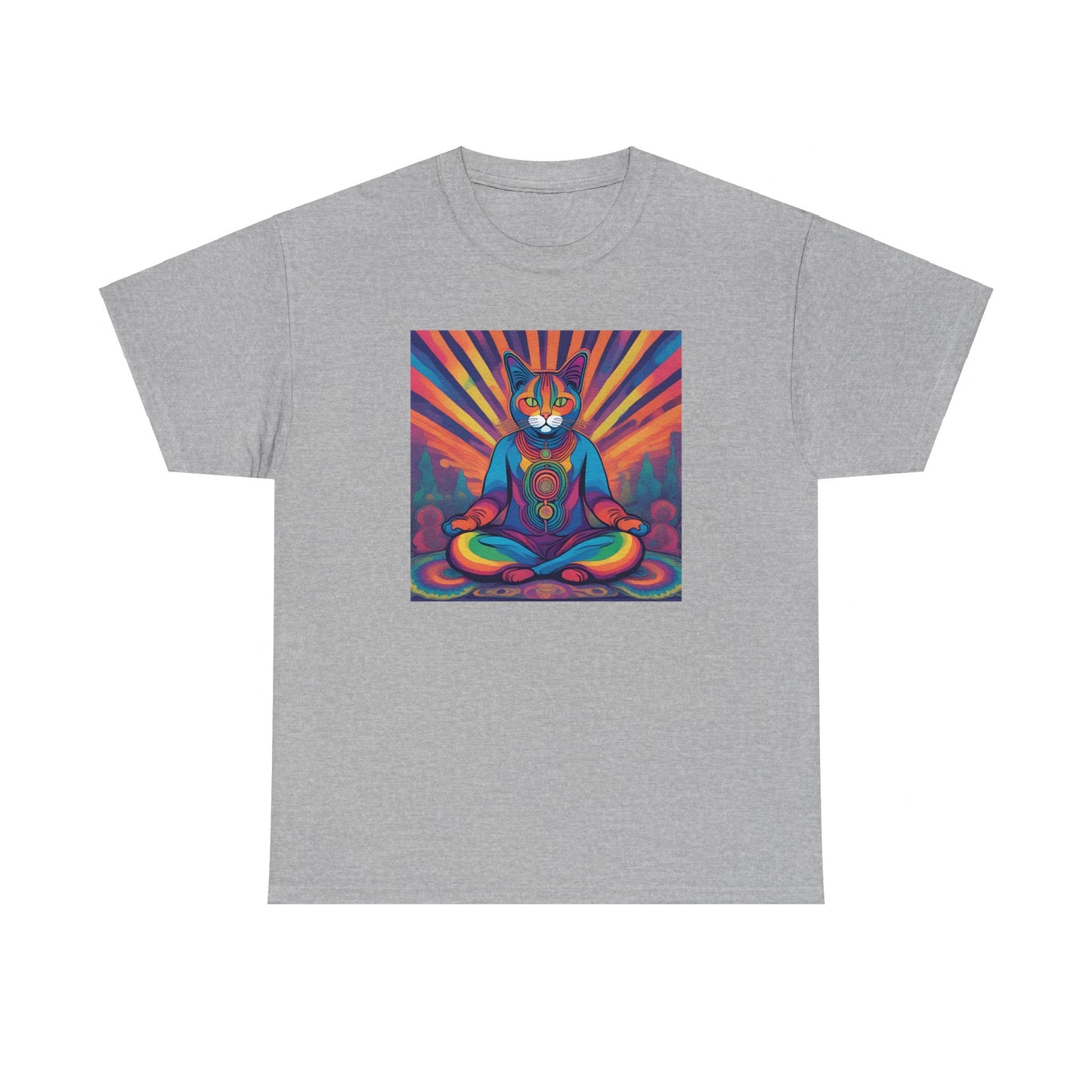 Psychedelic Cat Meditating T-shirt