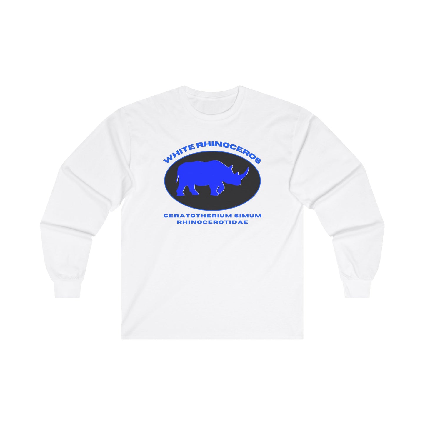 White Rhinoceros with Scientific Names - Long Sleeve Tee