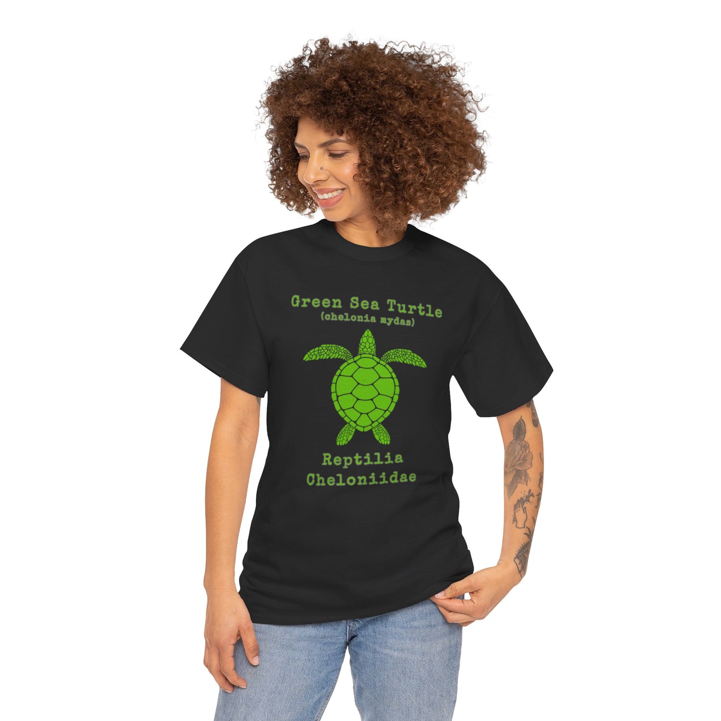 Green Sea Turtle with Scientific Names T-shirt