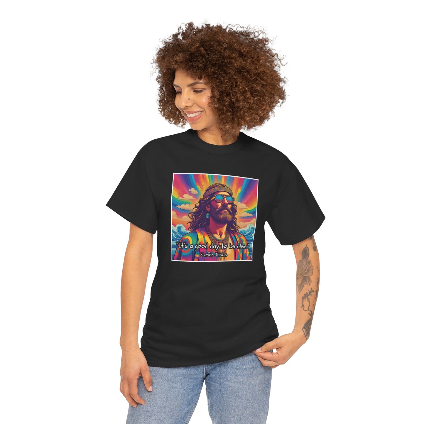 It's a good day to be alive -   Surfer Jesus T-shirt