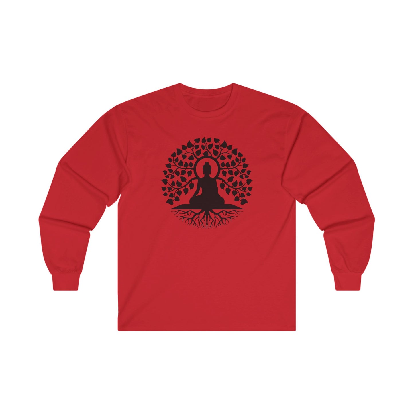 Buddha meditating under Bodhi Tree - Long Sleeve Tee