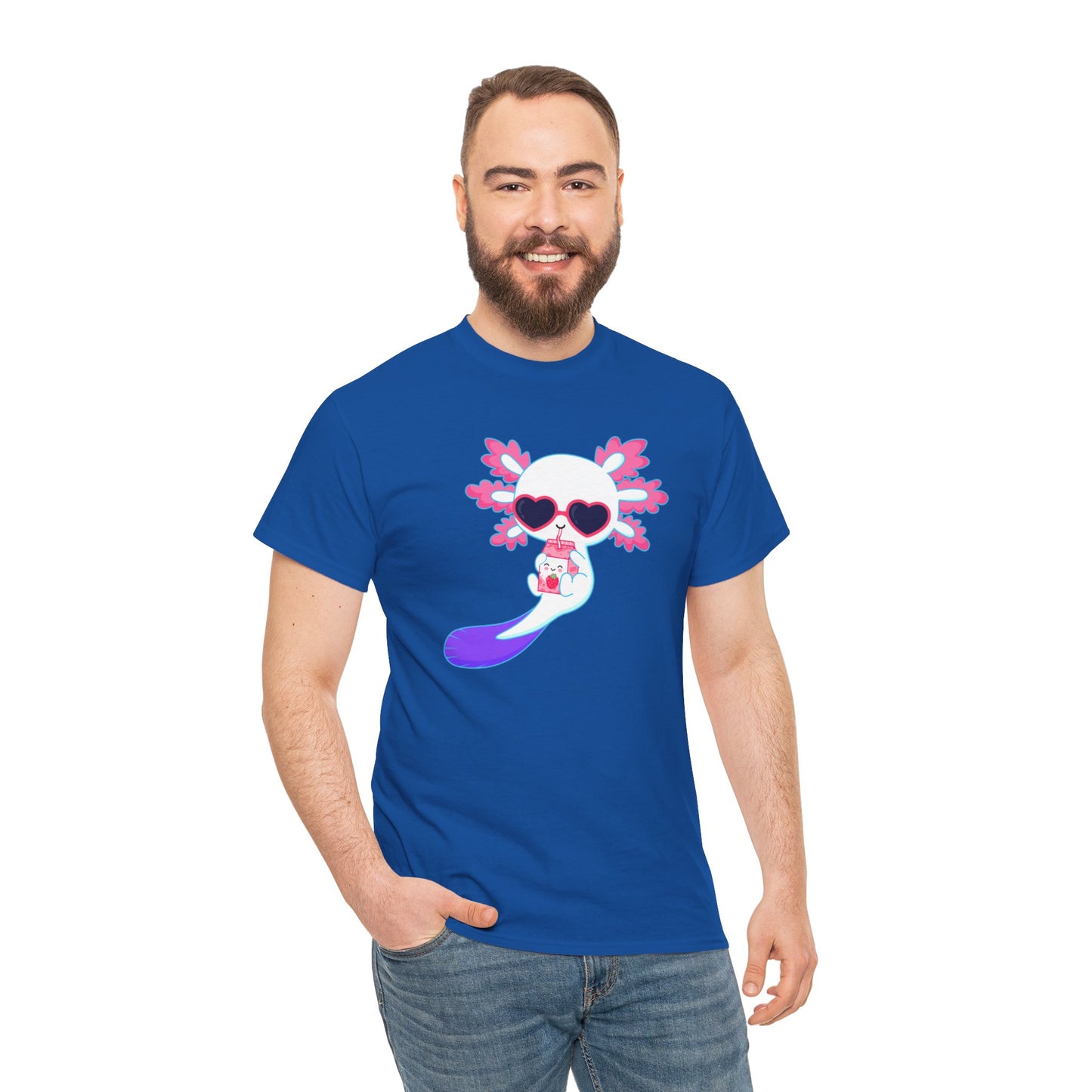 Axolotl wearing heart sunglasses T-shirt