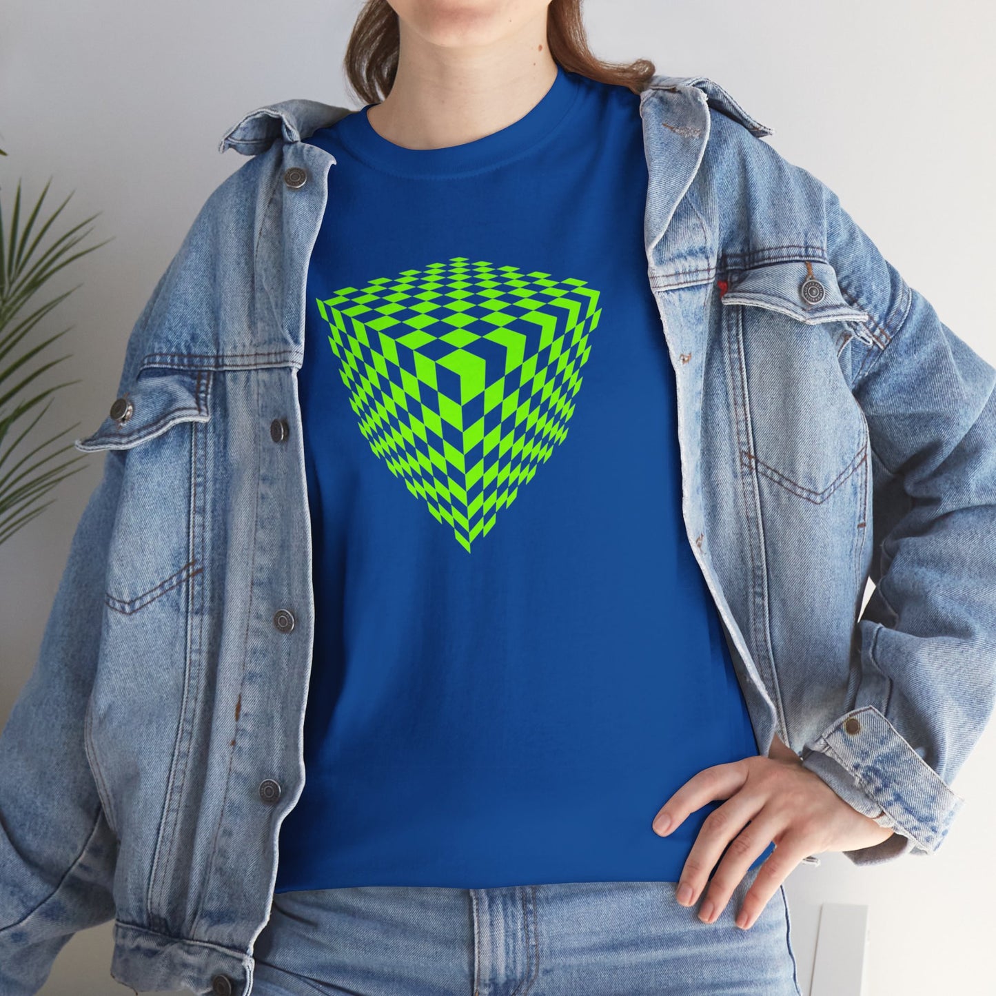 Checkered Cube Illusion T-shirt