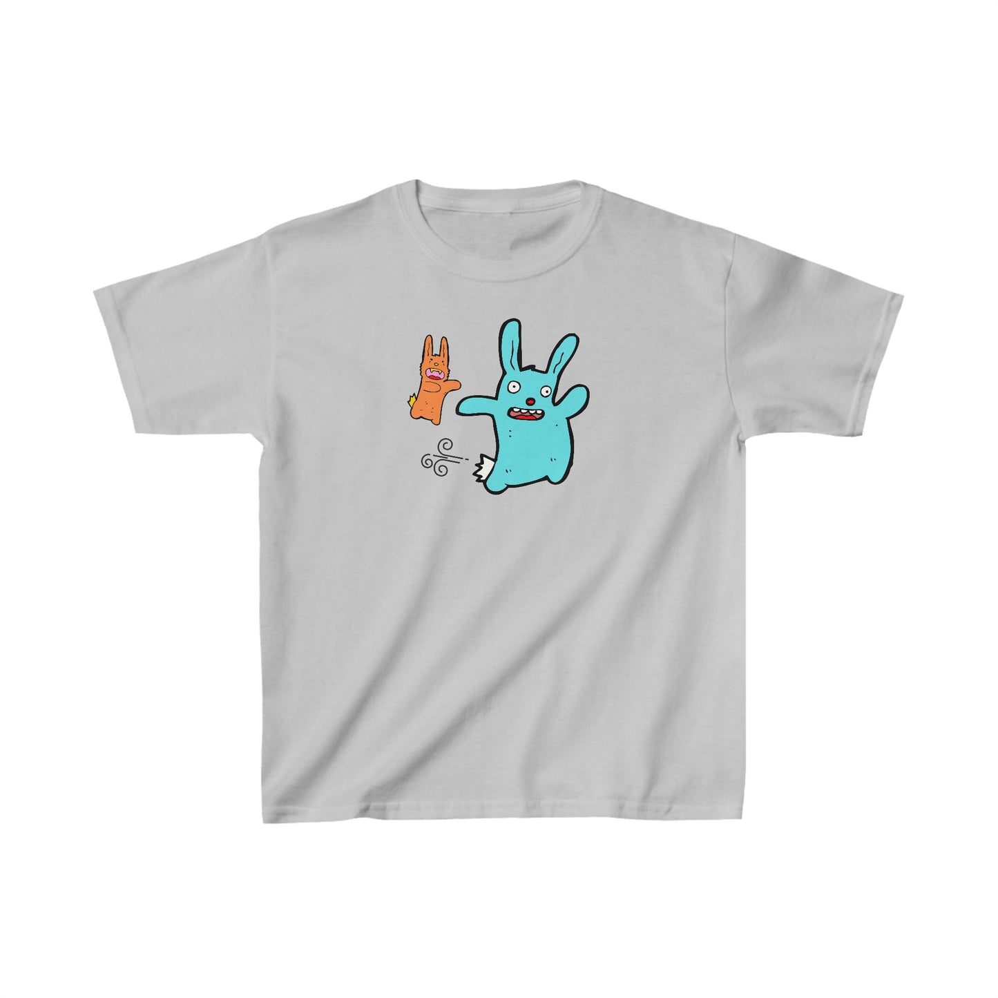 Oh no!  Blue Bunny chased by Fang - Kids Heavy Cotton™ Tee