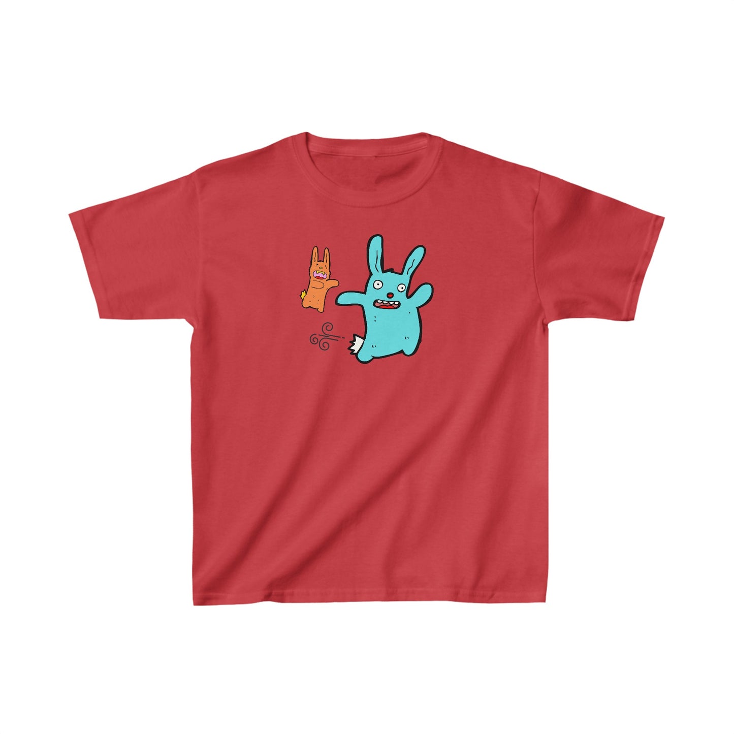 Oh no!  Blue Bunny chased by Fang - Kids Heavy Cotton™ Tee