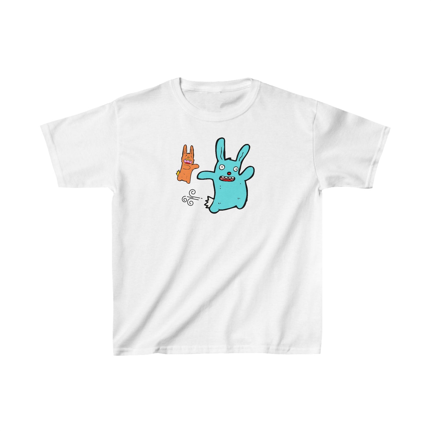 Oh no!  Blue Bunny chased by Fang - Kids Heavy Cotton™ Tee