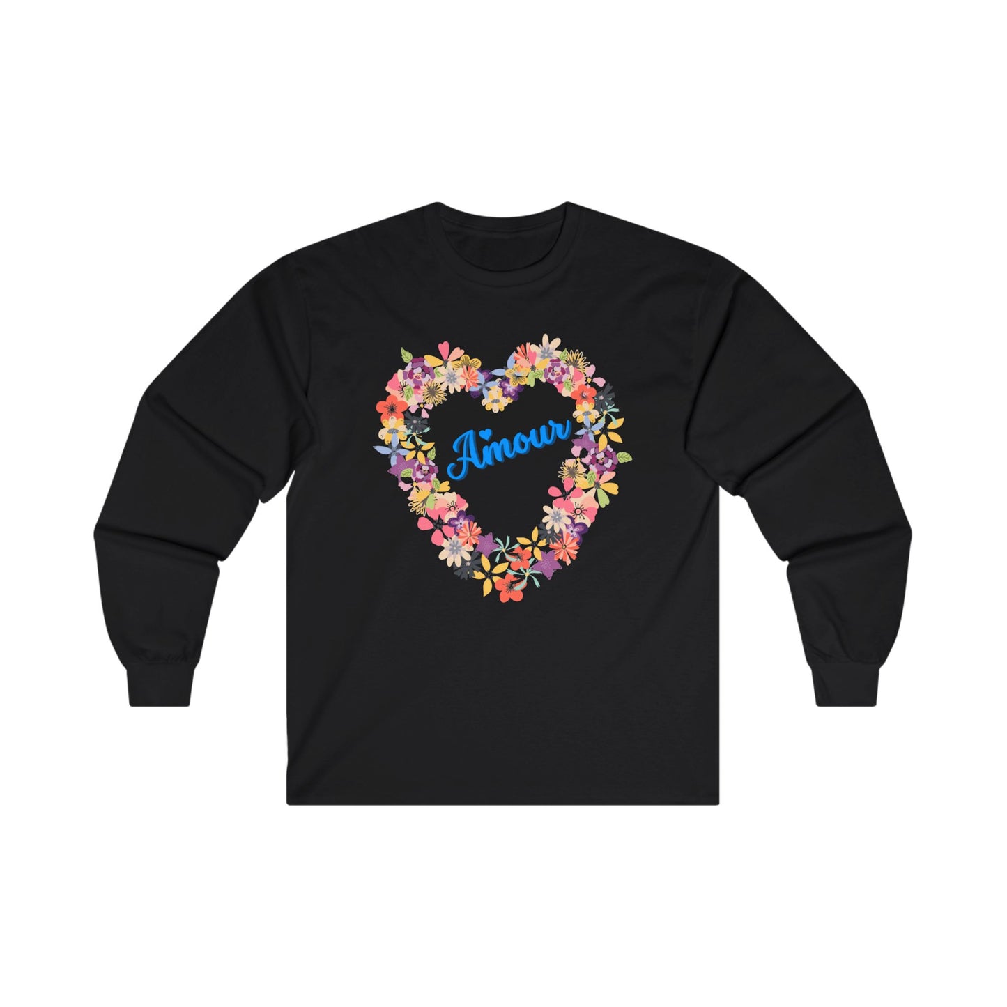 Amour with Flower Heart - Long Sleeve Tee