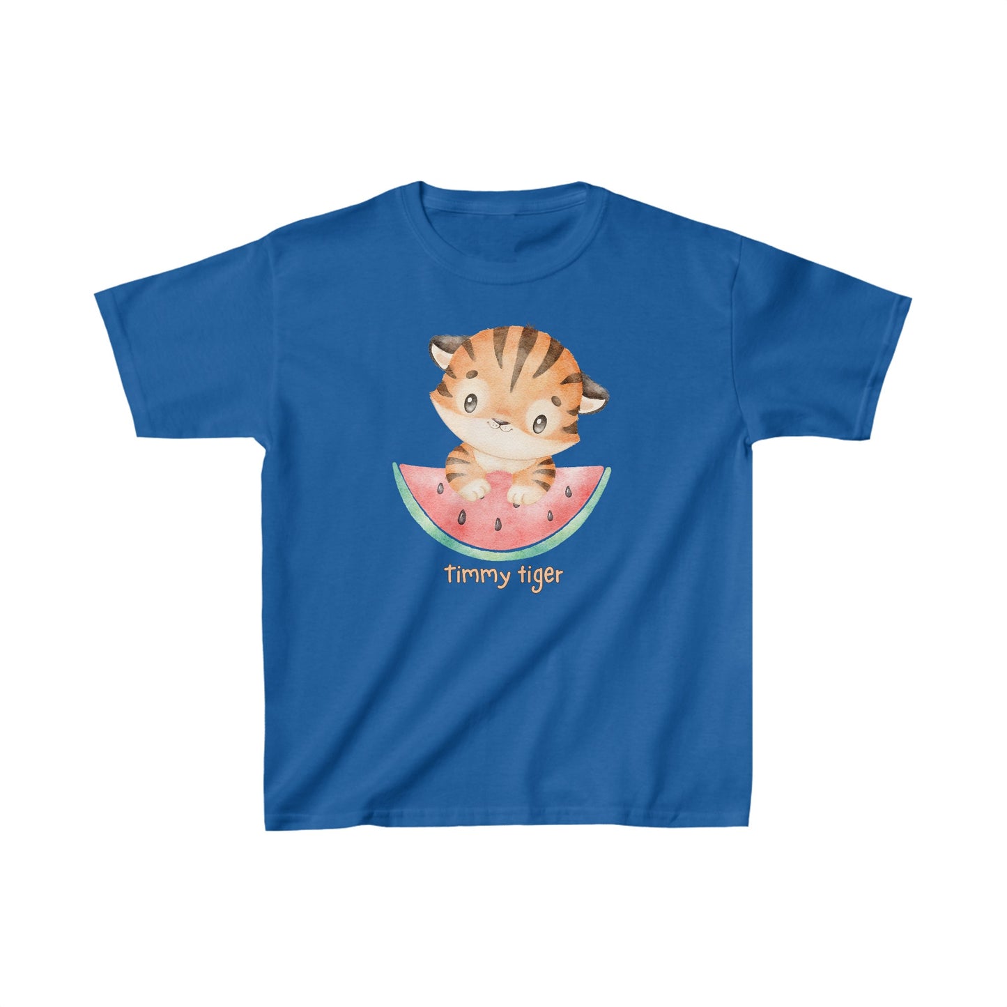 Adorable Timmy Tiger with Watermelon - Kids Heavy Cotton™ Tee