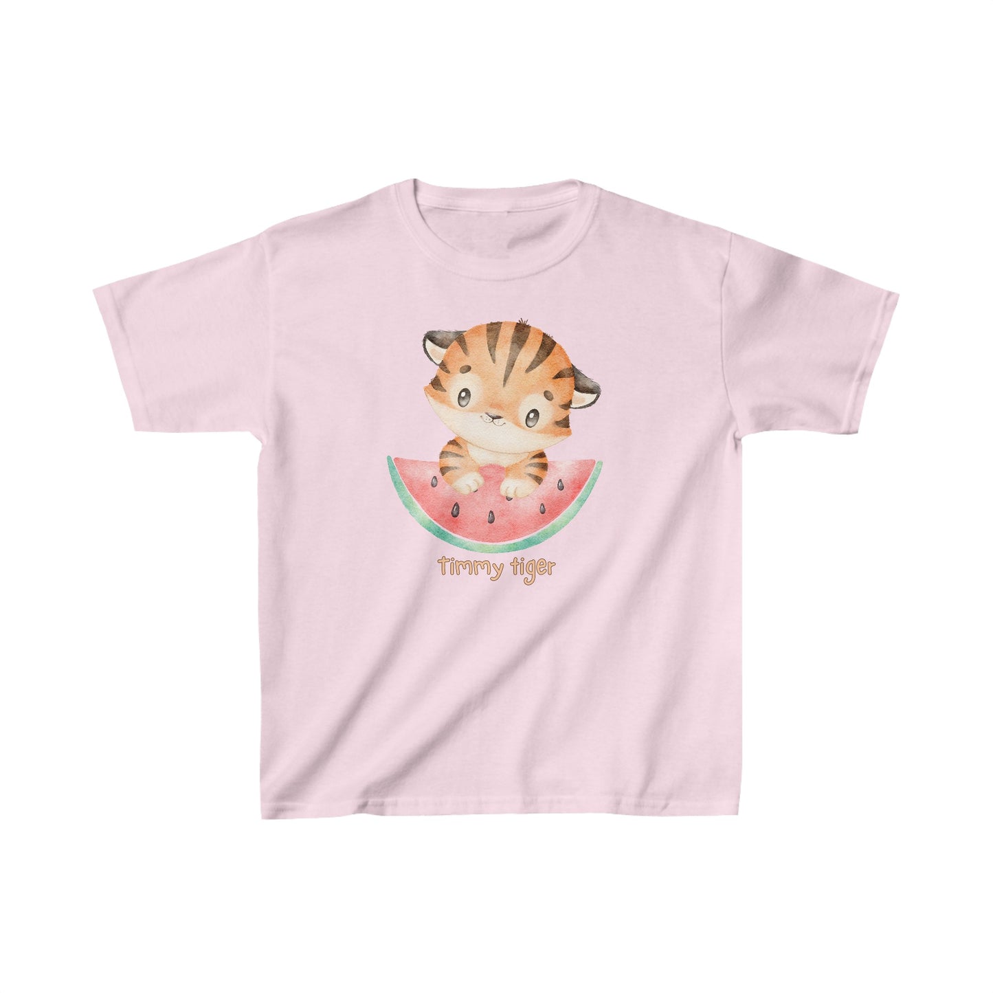 Adorable Timmy Tiger with Watermelon - Kids Heavy Cotton™ Tee