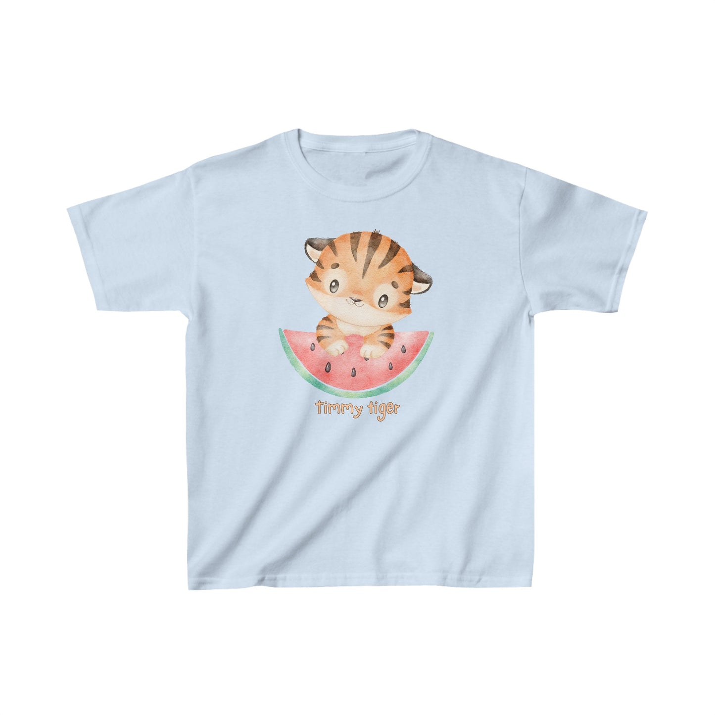 Adorable Timmy Tiger with Watermelon - Kids Heavy Cotton™ Tee