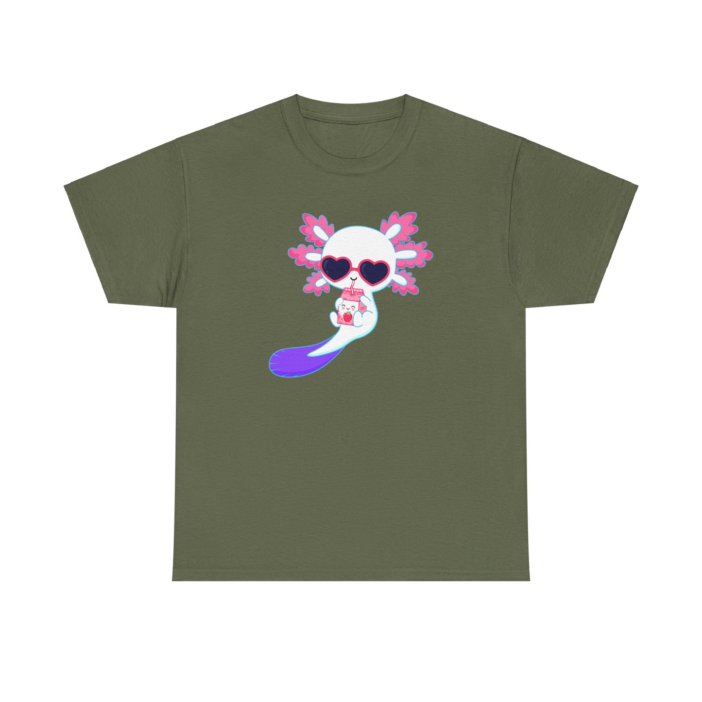 Axolotl wearing heart sunglasses T-shirt