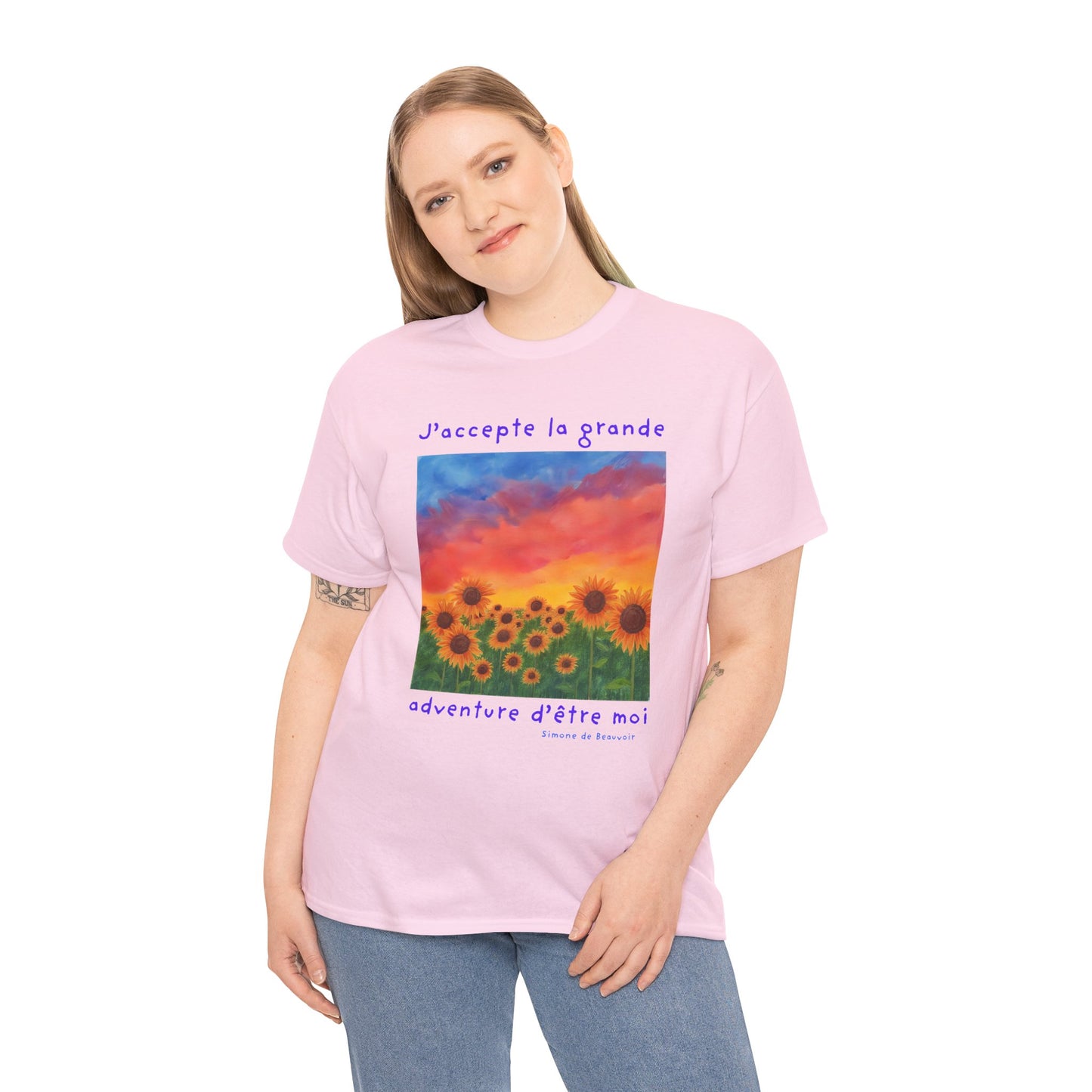 J'accepte la grande aventure d'être moi (I accept the great adventure of being me) - Simone De Beauvoir  T-shirt