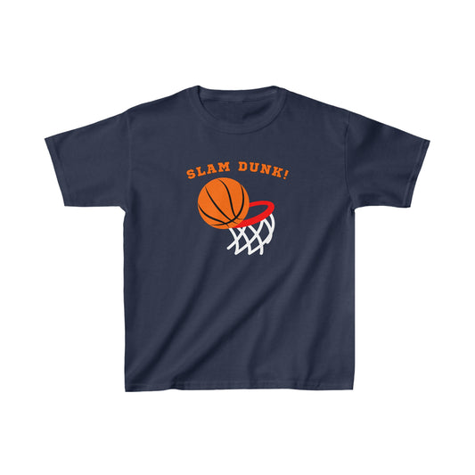 Slam Dunk! - designed by Sebastian age 8 - Kids Heavy Cotton™ Tee