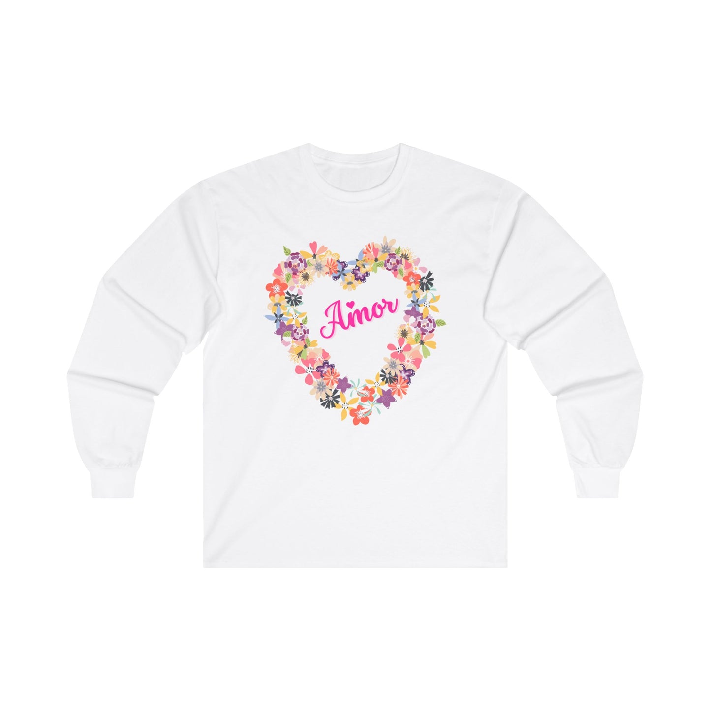 Amor with Flower Heart - Long Sleeve Tee