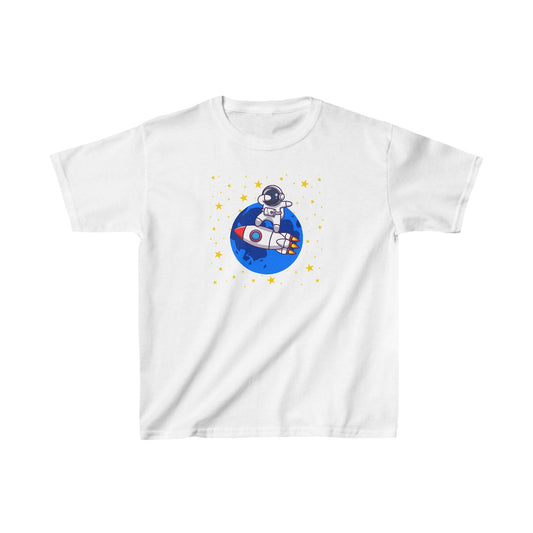 Astronaut Dabbing on Rocket - Kids Heavy Cotton™ Tee