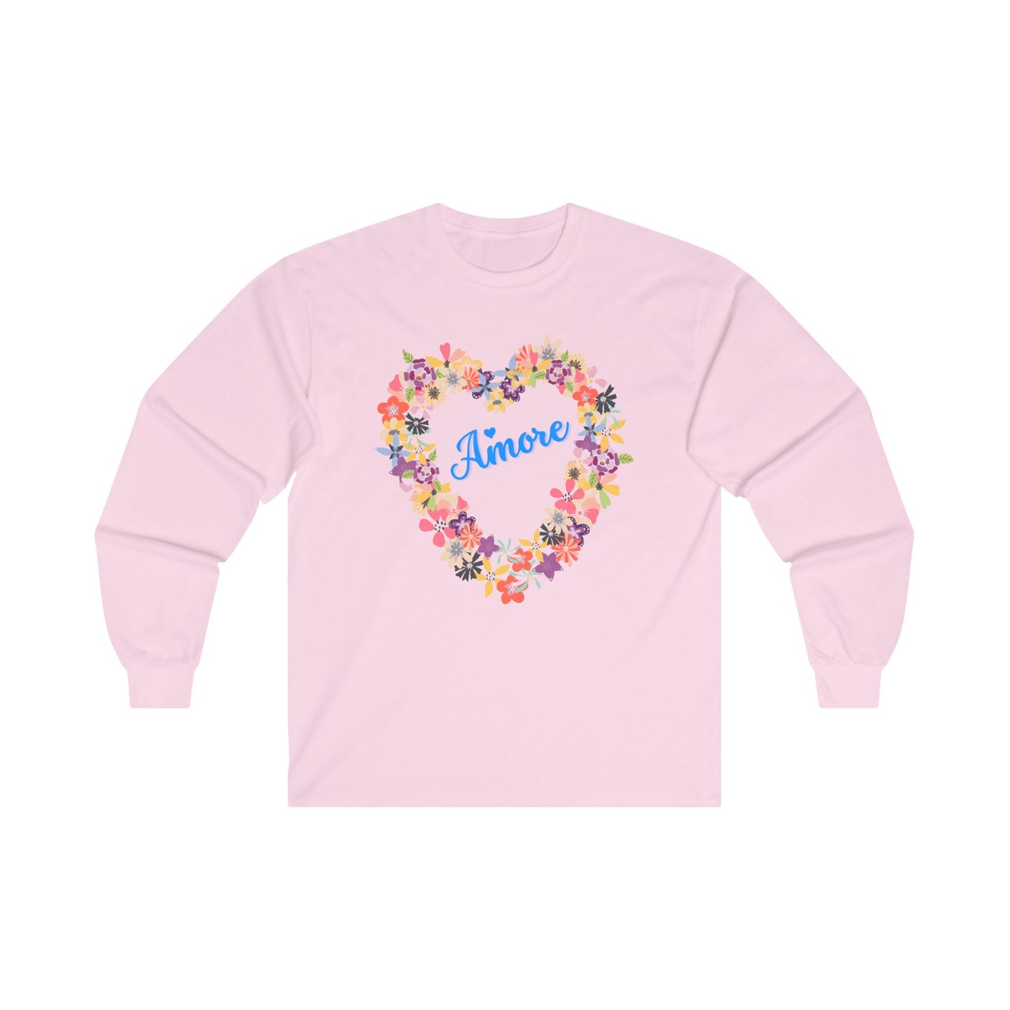 Amore with Flower Heart - Long Sleeve Tee