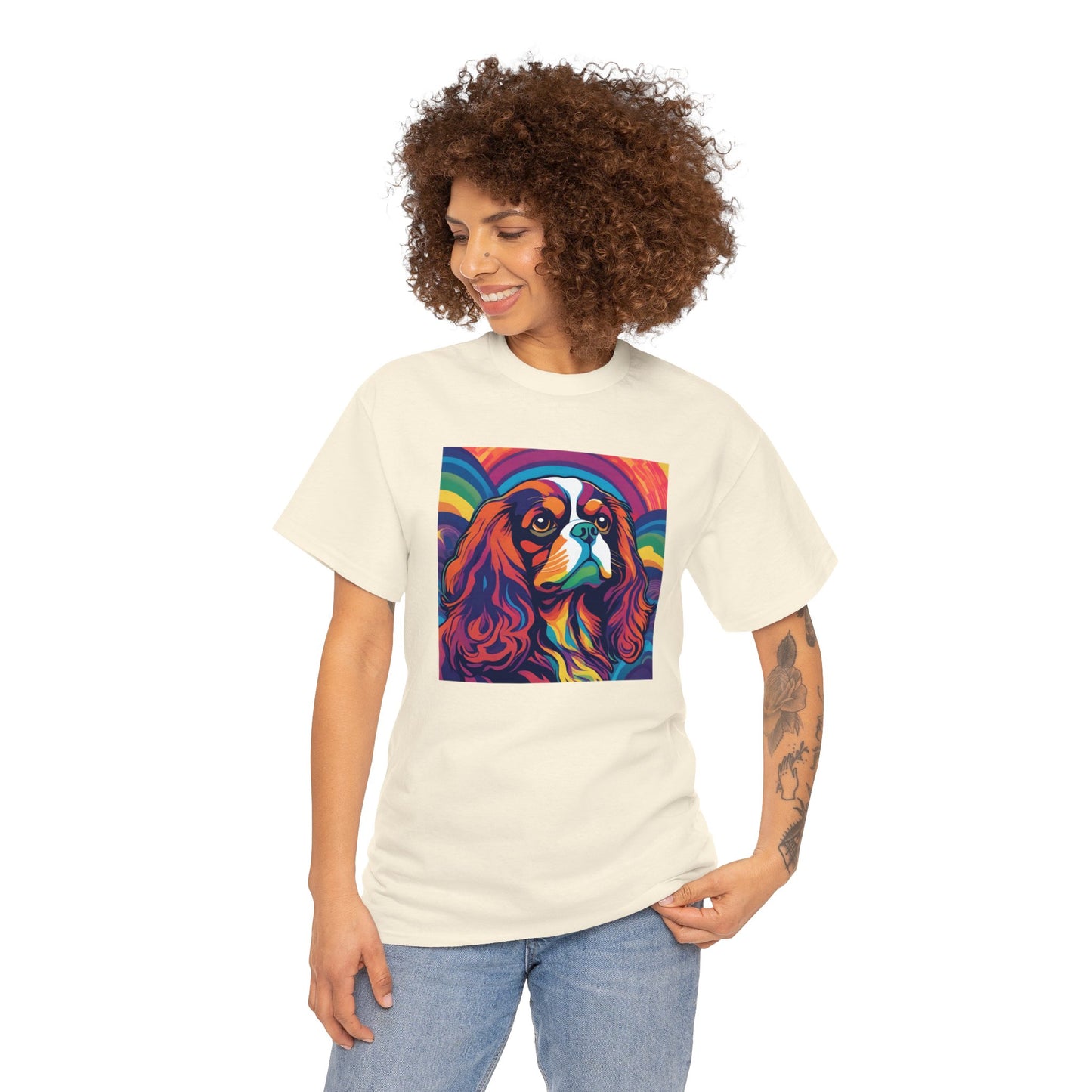 Psychedelic Cavalier King Charles Spaniel T-shirt