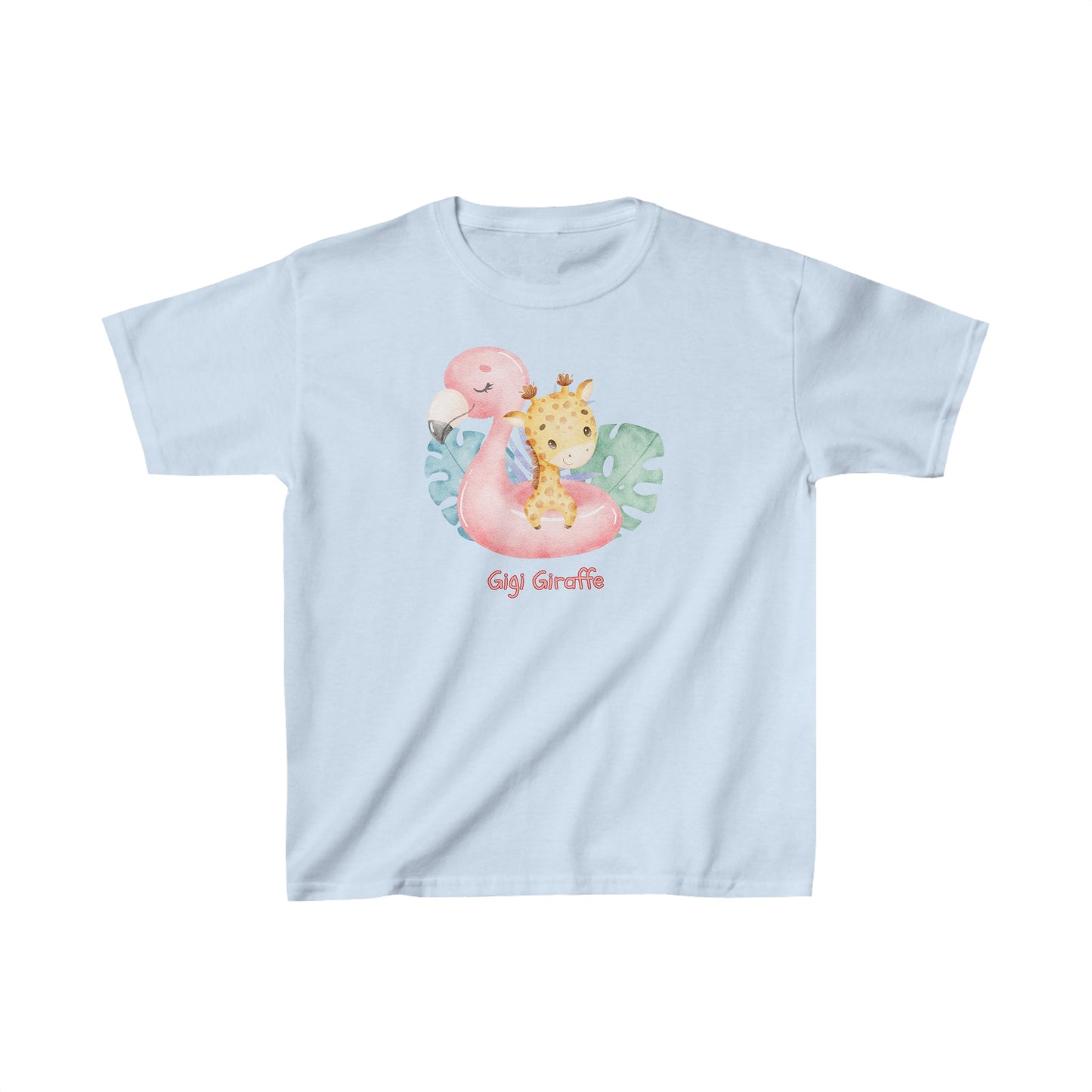 Adorable Gigi Giraffe with Swan - Kids Heavy Cotton™ Tee