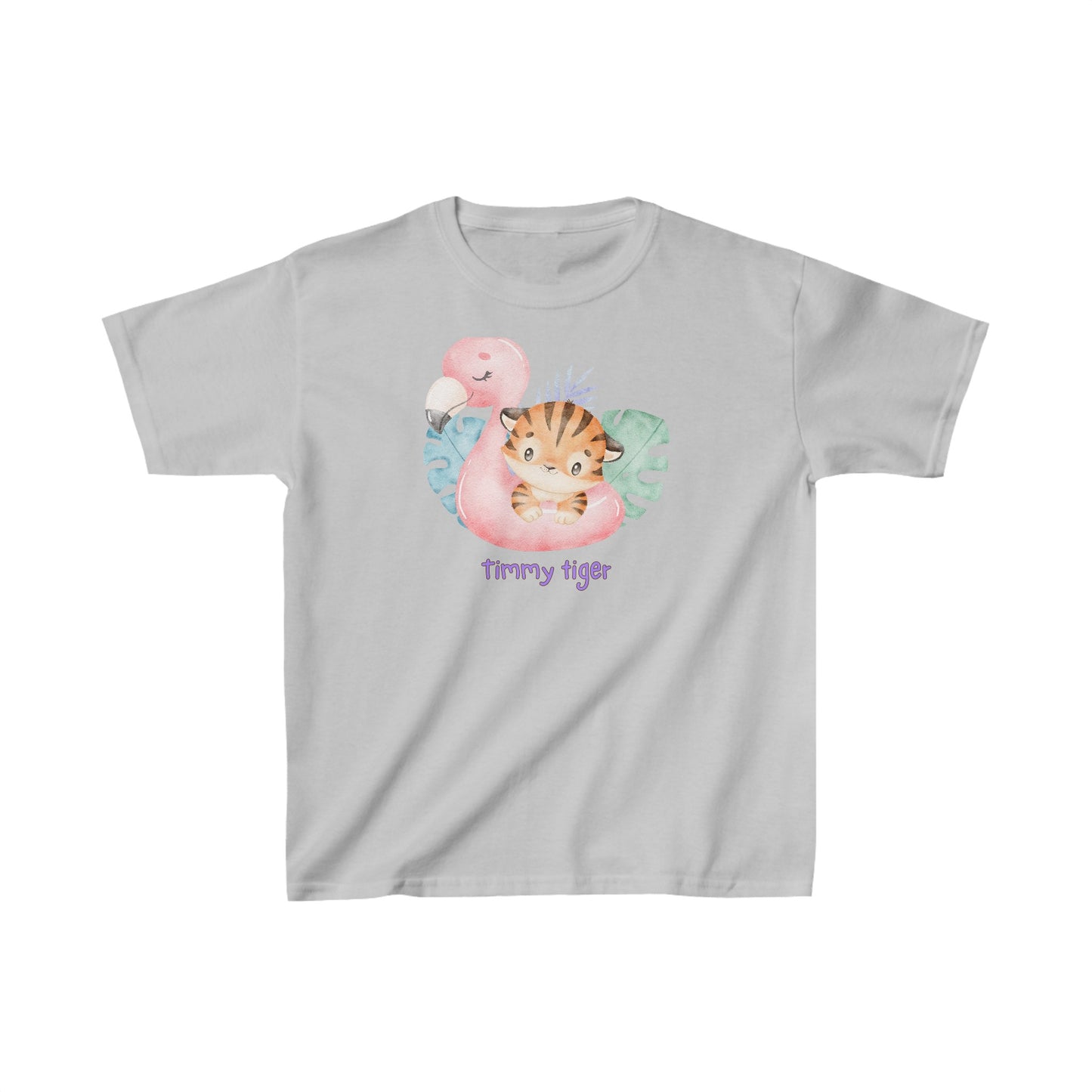 Adorable Timmy Tiger with Swan - Kids Heavy Cotton™ Tee