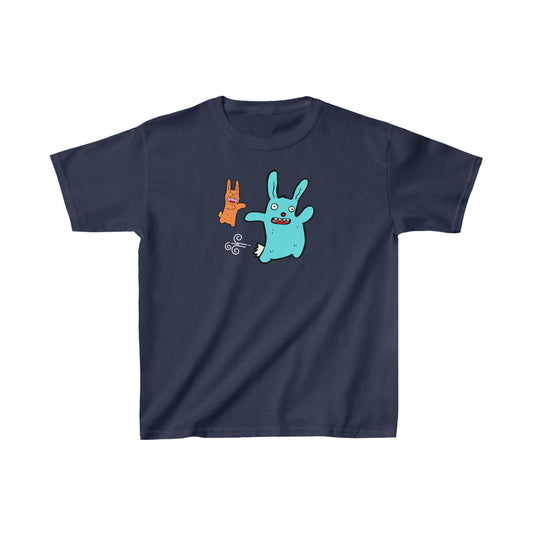 Oh no!  Blue Bunny chased by Fang - Kids Heavy Cotton™ Tee