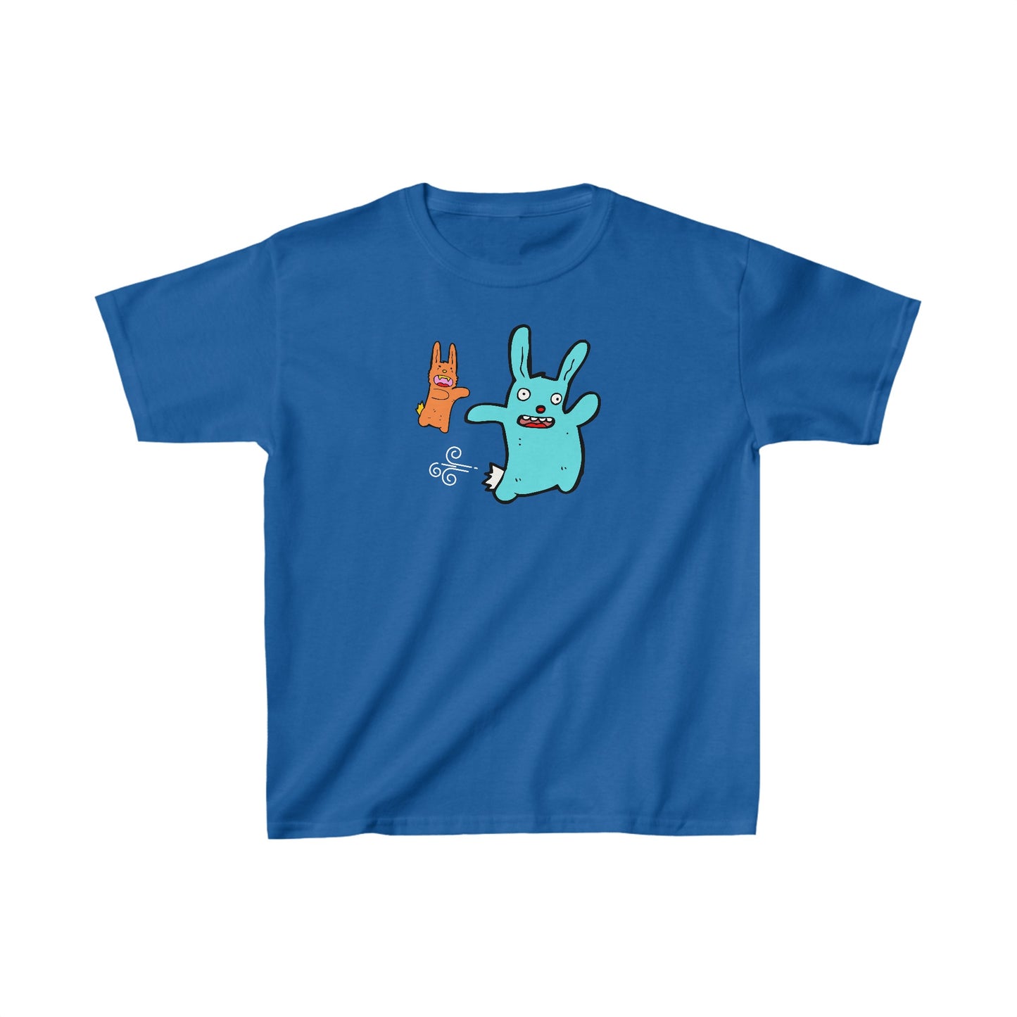 Oh no!  Blue Bunny chased by Fang - Kids Heavy Cotton™ Tee