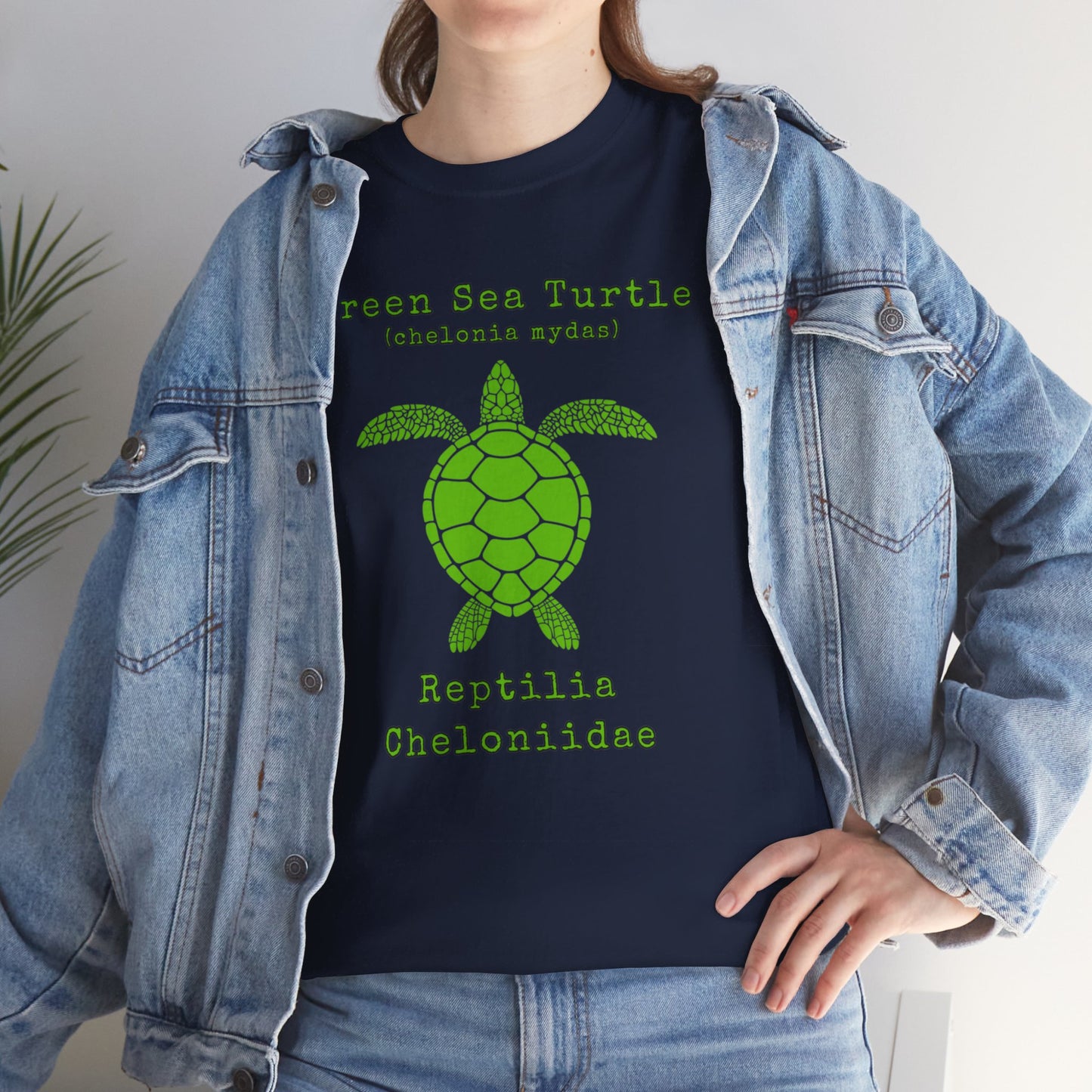 Green Sea Turtle with Scientific Names T-shirt