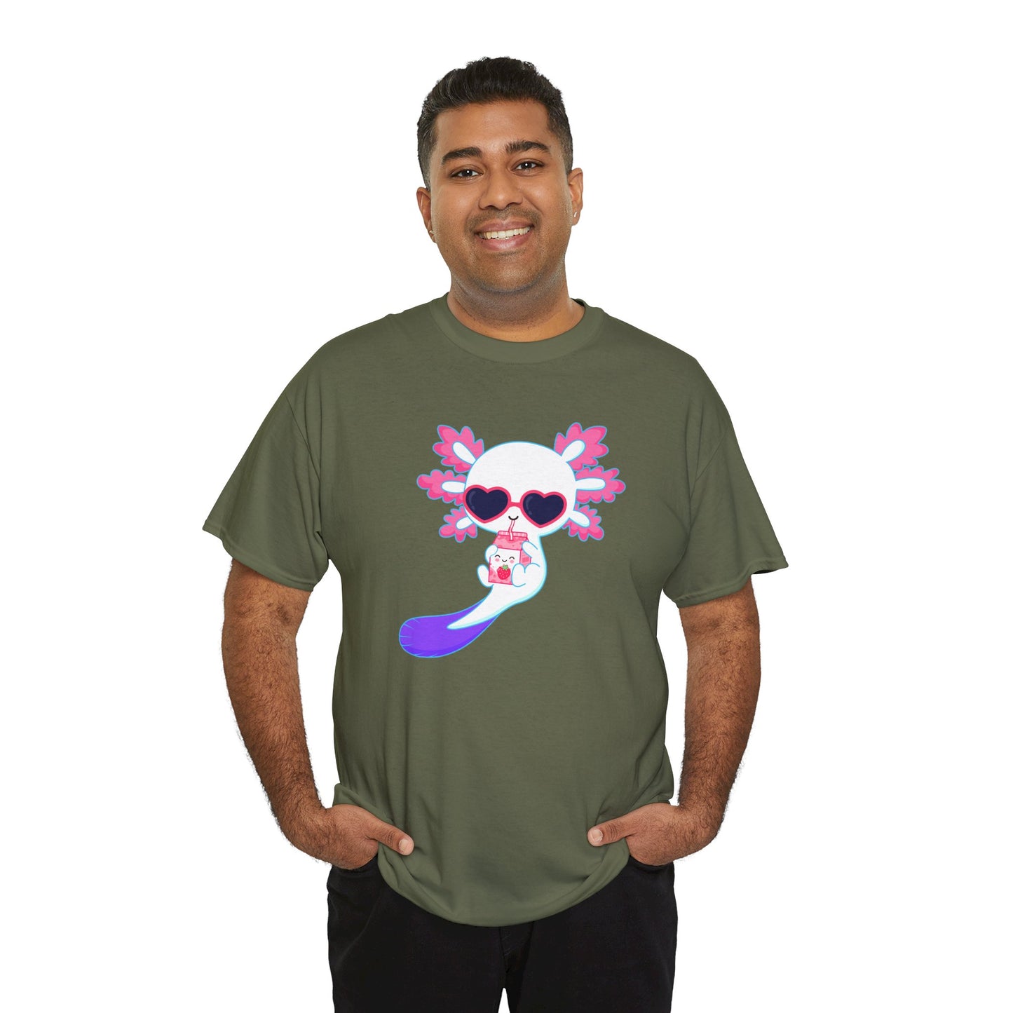 Axolotl wearing heart sunglasses T-shirt