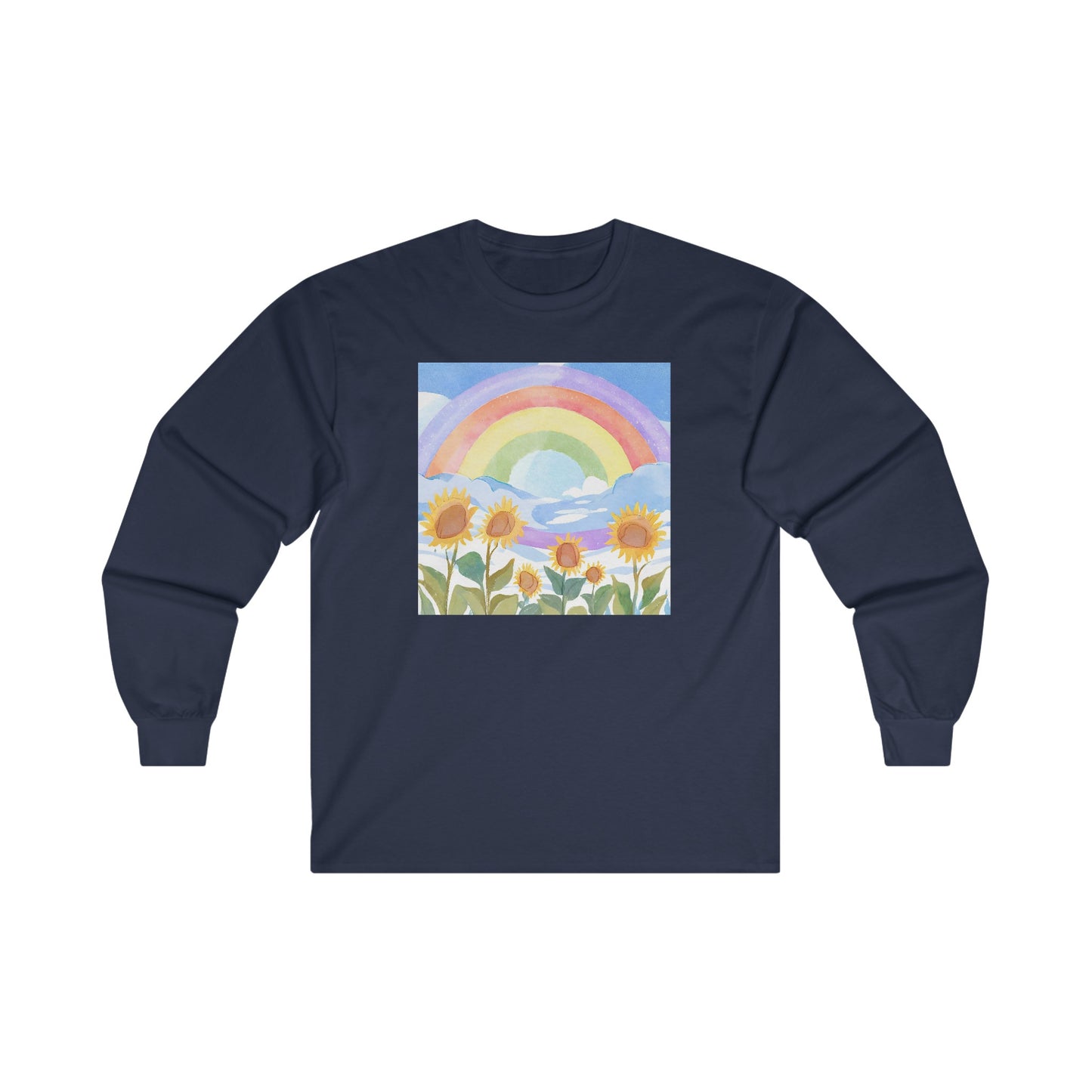 Sunflowers & Rainbow v1 - Long Sleeve Tee