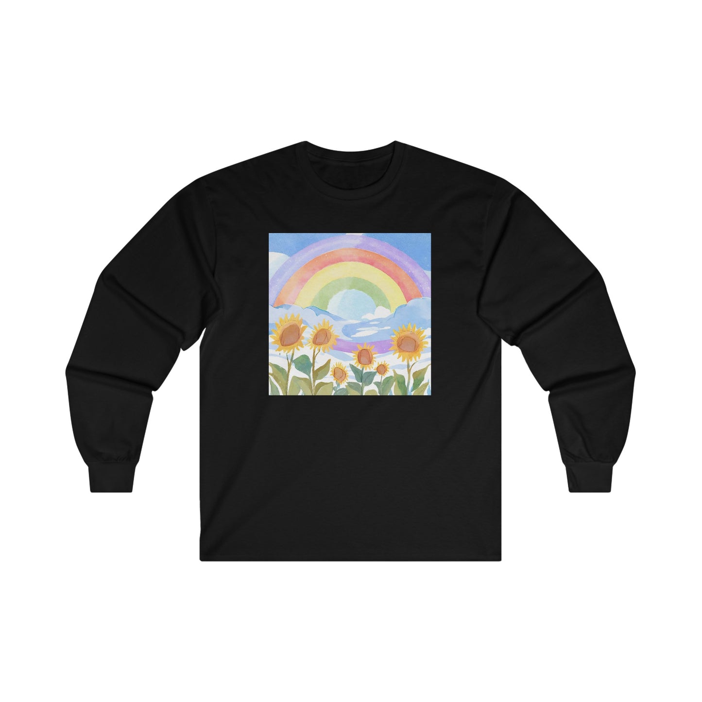 Sunflowers & Rainbow v1 - Long Sleeve Tee