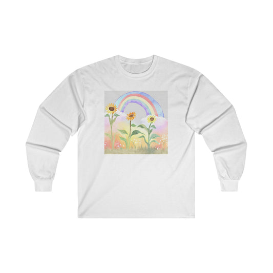 Sunflowers & Rainbow v4 - Long Sleeve Tee