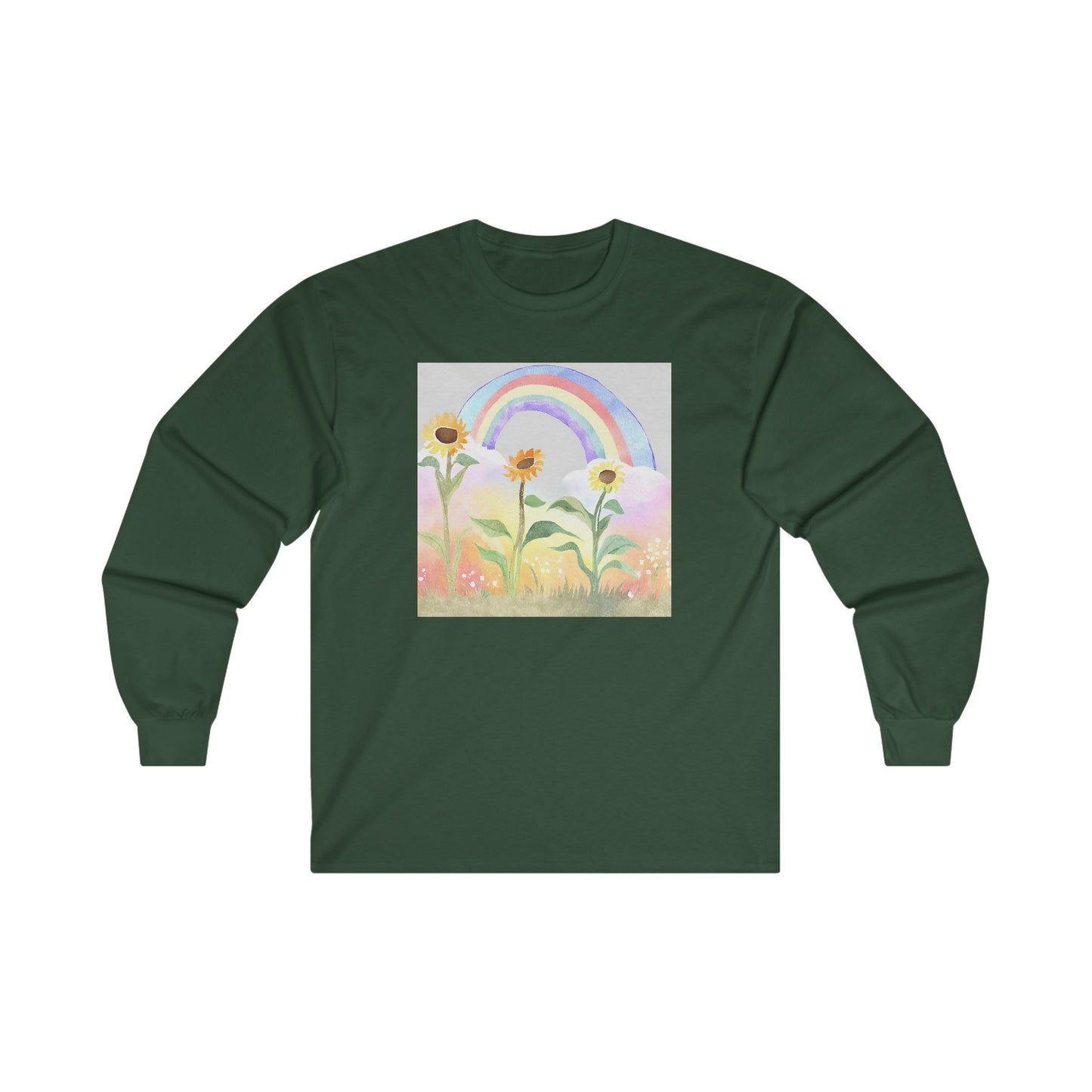 Sunflowers & Rainbow v4 - Long Sleeve Tee