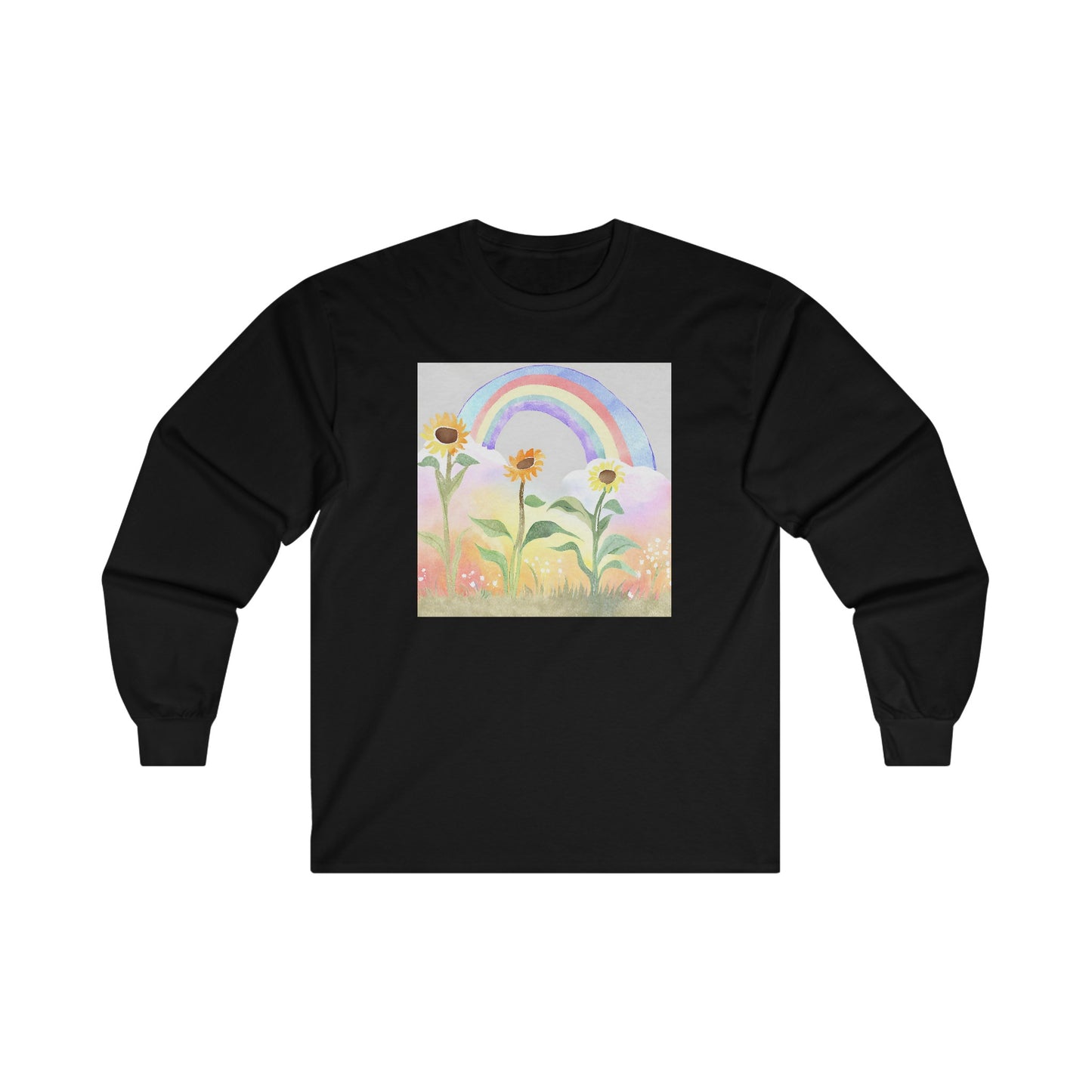 Sunflowers & Rainbow v4 - Long Sleeve Tee