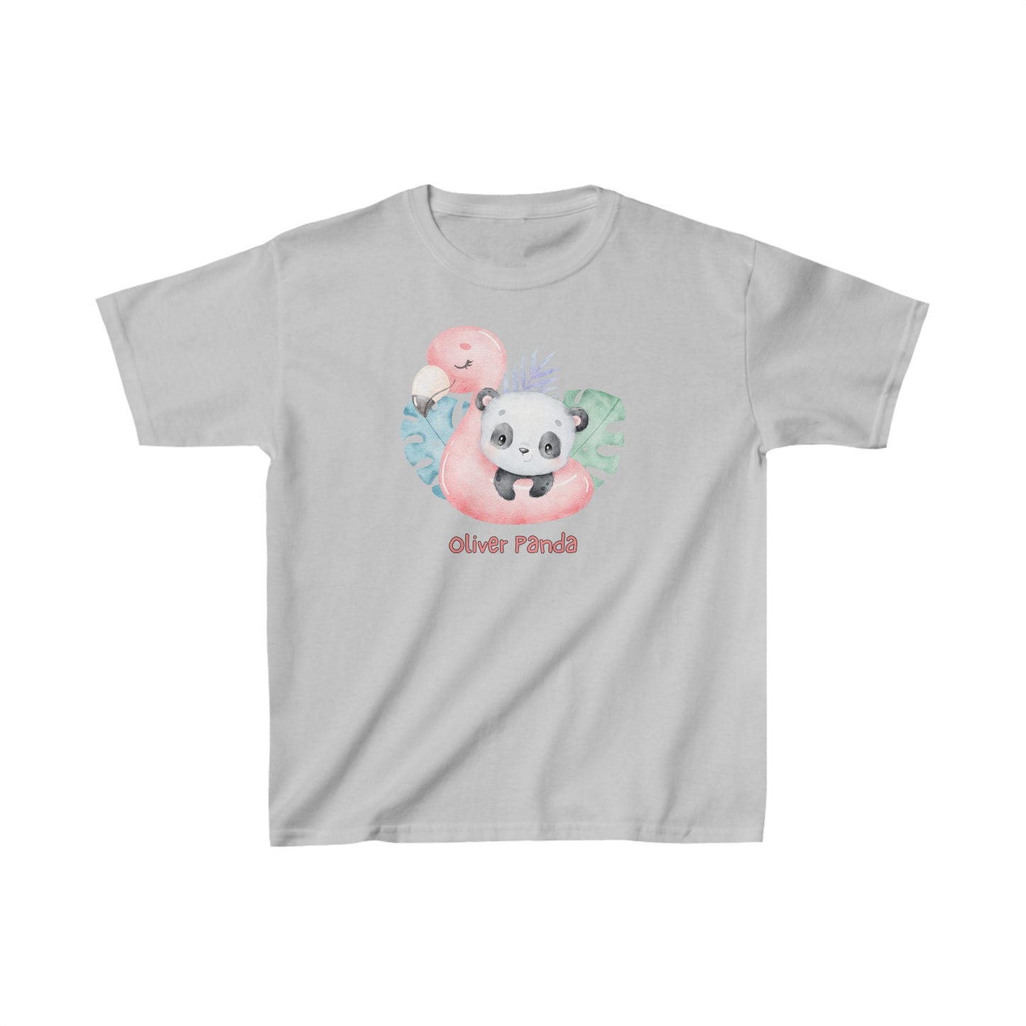 Adorable Oliver Panda with Swan - Kids Heavy Cotton™ Tee