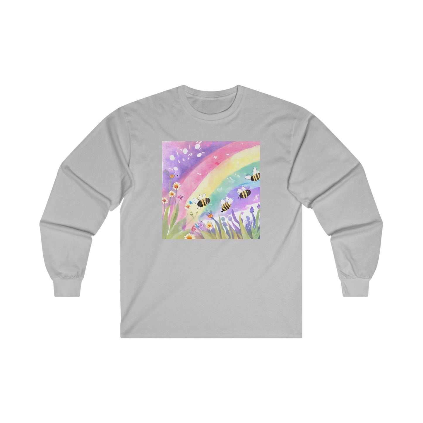 Bumblebees in Garden v3 - Long Sleeve Tee